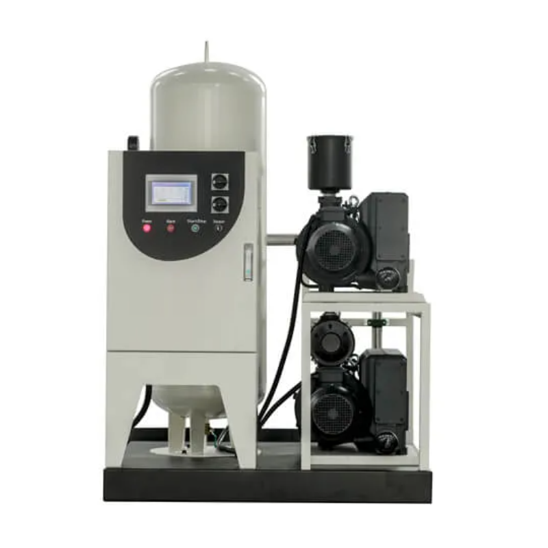 Lubricated rotary vane medical vacuum system