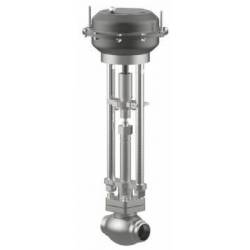 Cryogenic globe valves with pneumatic actuators