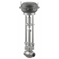 Cryogenic globe valves with pneumatic actuators